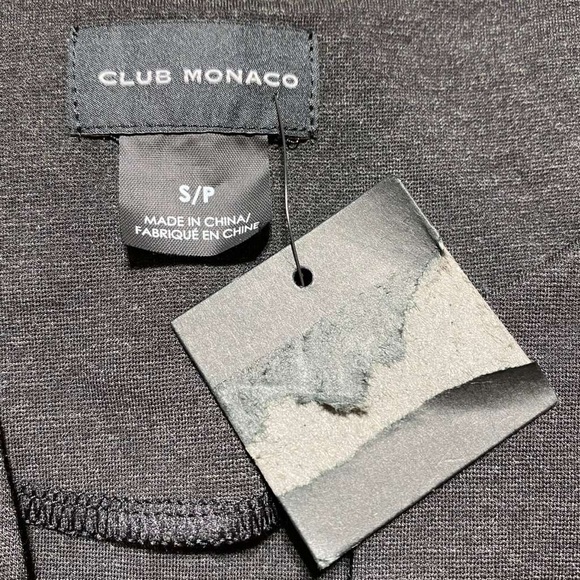 Club Monaco Womens Full-Sleeve Split V-Neck Blouse Top Size Small Charcoal - Picture 10 of 10